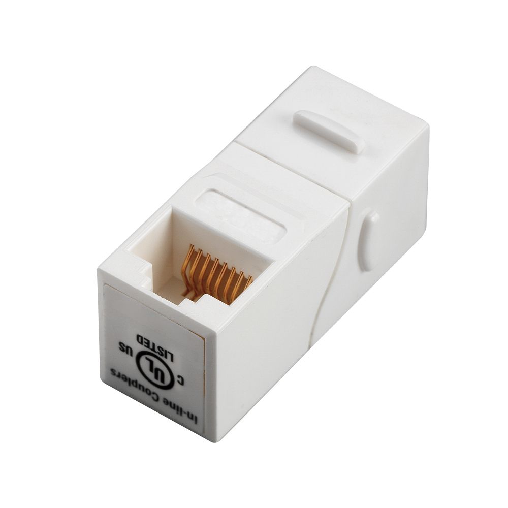 90° RJ45 Cat 6A UTP Feed-Through Keystone Coupler